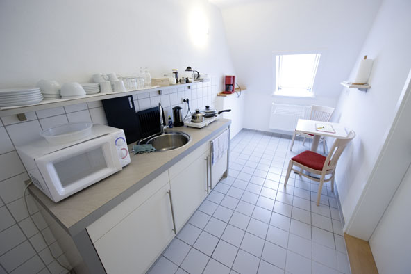 Küche in der Herberge der Diakoniestiftung Thüringen