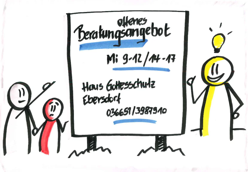 Aushang offenes Beratungsangebot