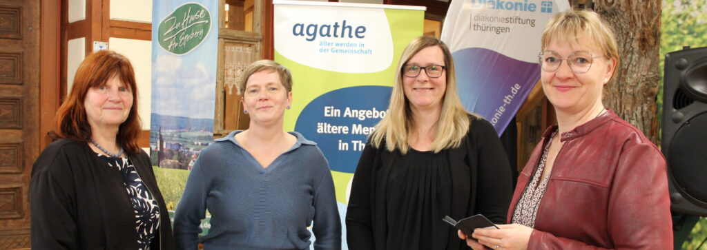 Eröffnungsfeier zum AGATHE-Projekt - vier Damen im Gespräch