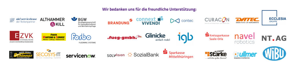 Logos der Unternehmen, welche unseren 15. Sozialkongress unterstützen