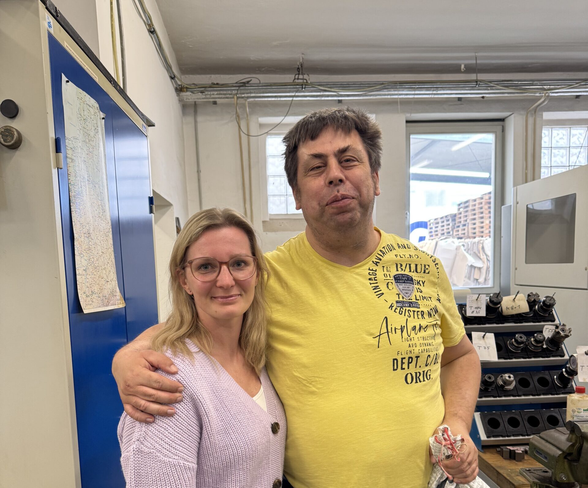 Werkstattratsvorsitzender Stefan Engel mit Vertrauensperson Lisa Luther