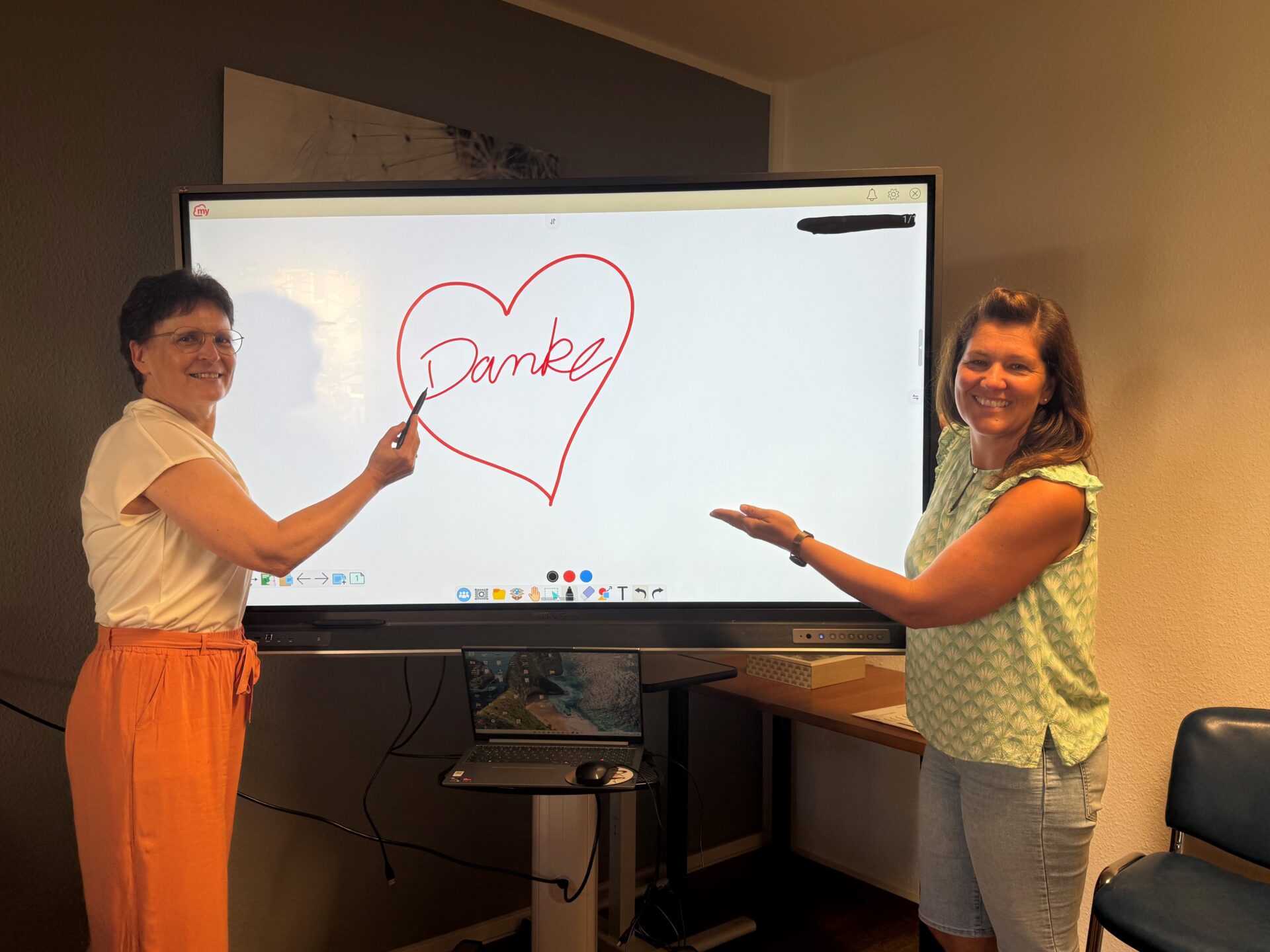 Das neue Whiteboard der Suchtberatung Gera